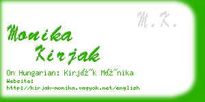 monika kirjak business card